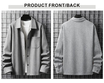 Lapel Button-Down Warm Brushed Jacket