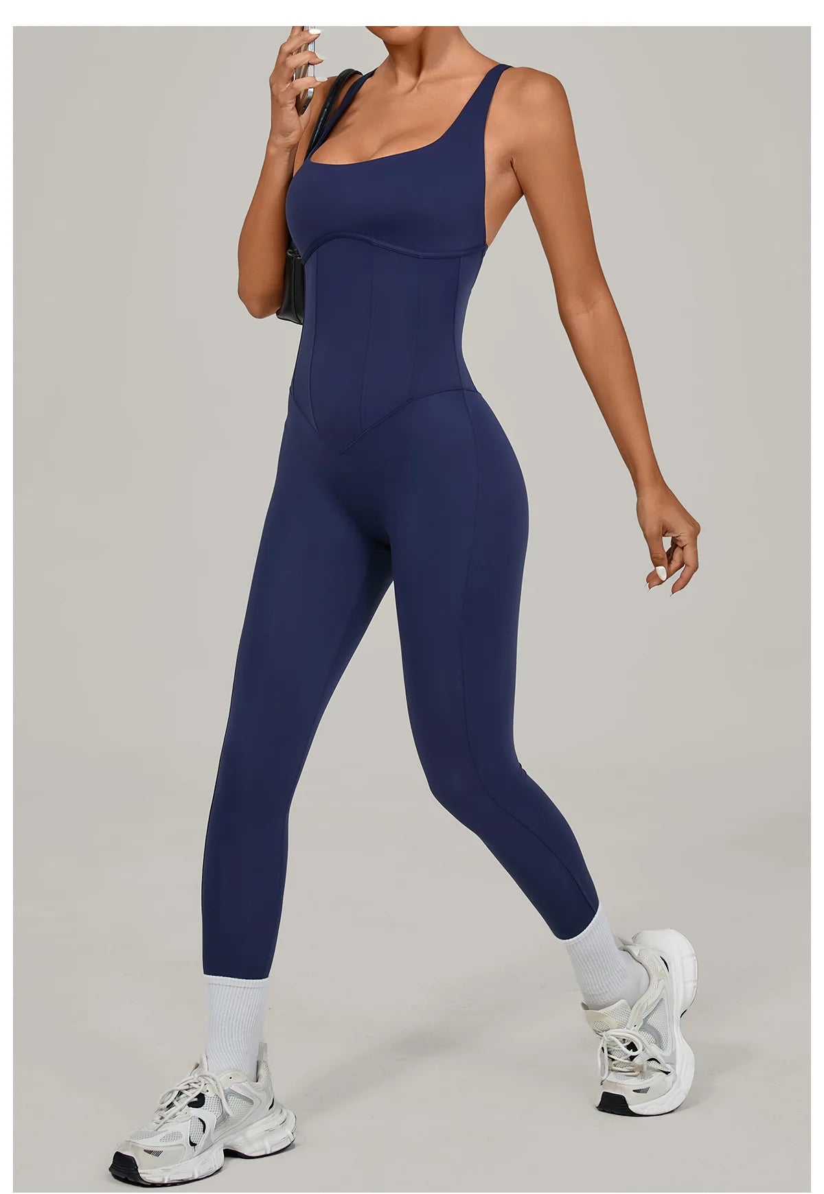 Women Adjustable Shoulder Straps Yoga Jumpsuit Dance-Inspired Backless Bodysuit Woman Tight-Fitting Workout Fitness One-Piece