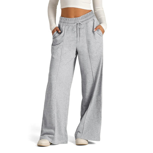 Wide-Leg Fleece Joggers – Women’s High-Waisted Streetwear Sweatpants