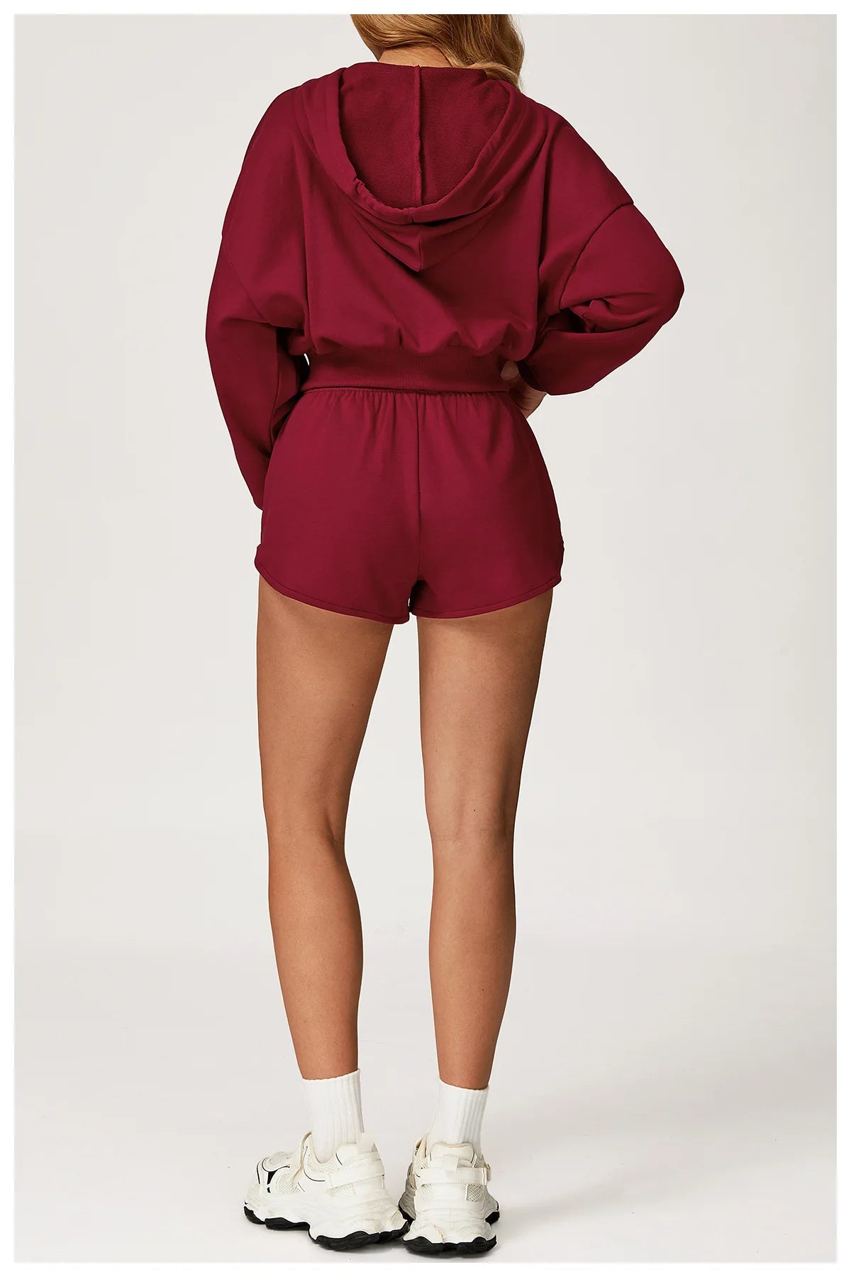 Winter 2-piece Sports Hoodie Set Women's Tracksuit Zipper Loose Long Sleeved Hooded Slimming Yoga Pants Set Running Fitness Set