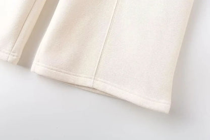 Zipper Pilot Jacket Sweatshirt Style Loose High Waist Fleece Pants Cotton Streetwear Series Women's Fashion Set