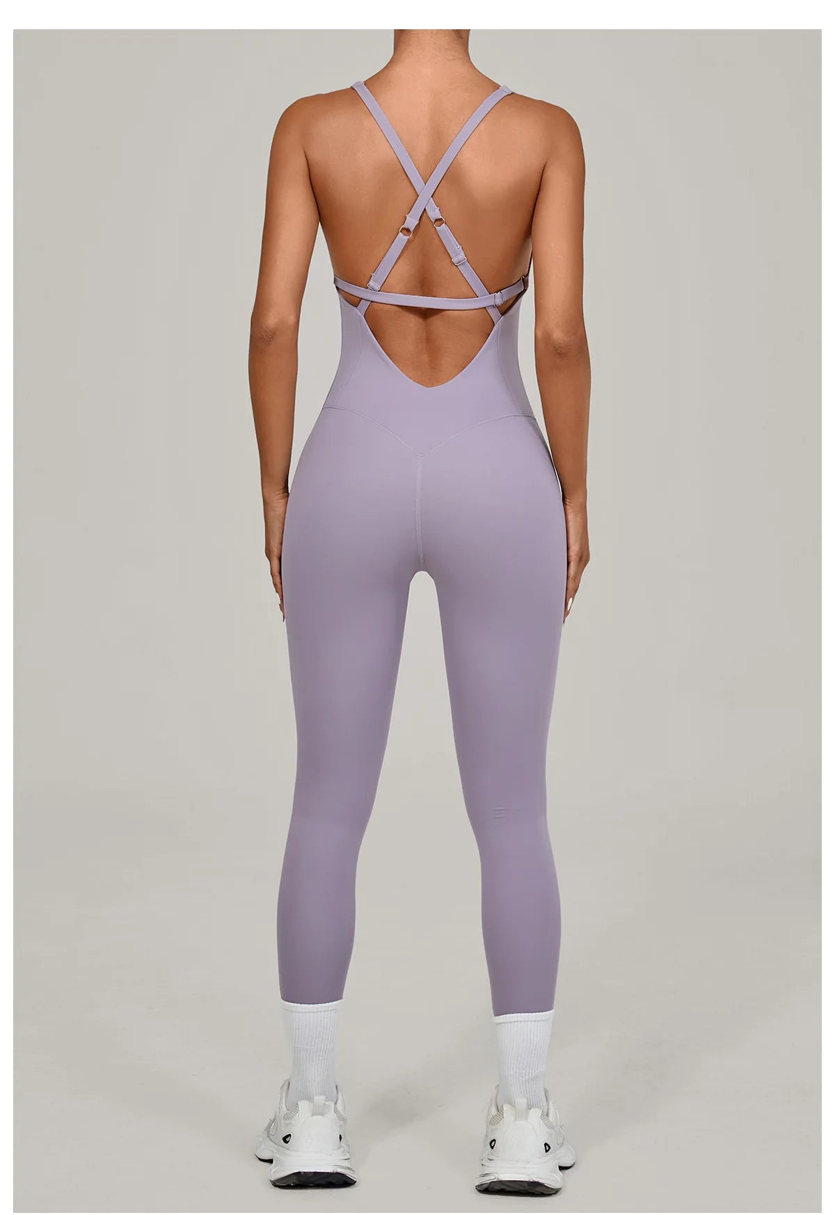 Women Adjustable Shoulder Straps Yoga Jumpsuit Dance-Inspired Backless Bodysuit Woman Tight-Fitting Workout Fitness One-Piece