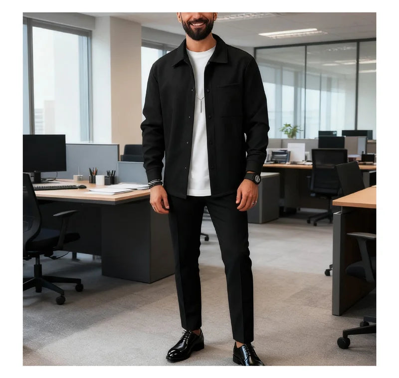 Lapel Button-Down Warm Brushed Jacket