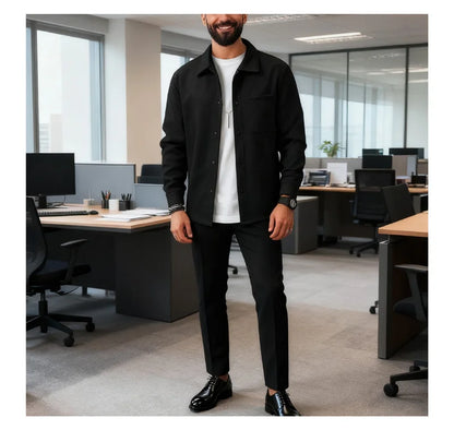 Lapel Button-Down Warm Brushed Jacket