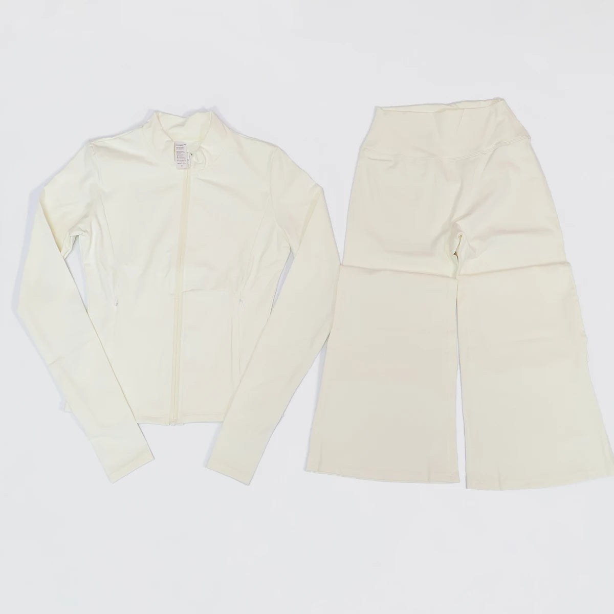 Women's Long Sleeve Sports Jacket with Pocket Outdoor Fall/Winter Gym Suit Yoga Workout Two-Piece Fitness Outfit Female