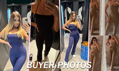 NewFall/Winter Women Sleeveless Yoga Jumpsuit Female Gym Flared Overalls Neck-hanging Backless Sportswear Sport Outfit For Woman