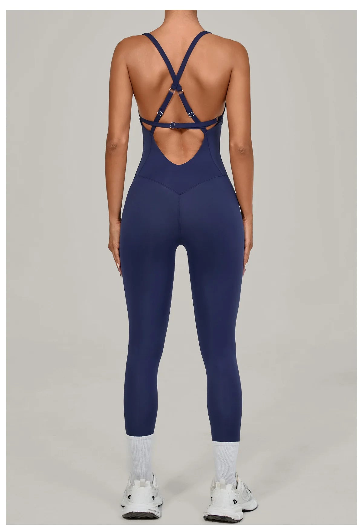 Women Adjustable Shoulder Straps Yoga Jumpsuit Dance-Inspired Backless Bodysuit Woman Tight-Fitting Workout Fitness One-Piece