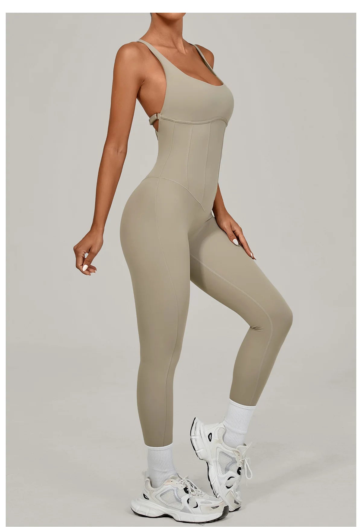 Women Adjustable Shoulder Straps Yoga Jumpsuit Dance-Inspired Backless Bodysuit Woman Tight-Fitting Workout Fitness One-Piece