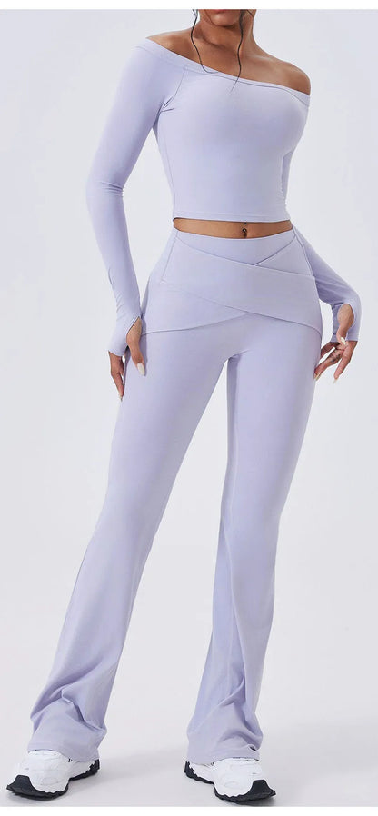 Cloud Hide Woman New Yoga Suit Gym Fitness Set Long Sleeve Sports Tracksuit Top Leggings Workout Pilates Outfits Running Clothes