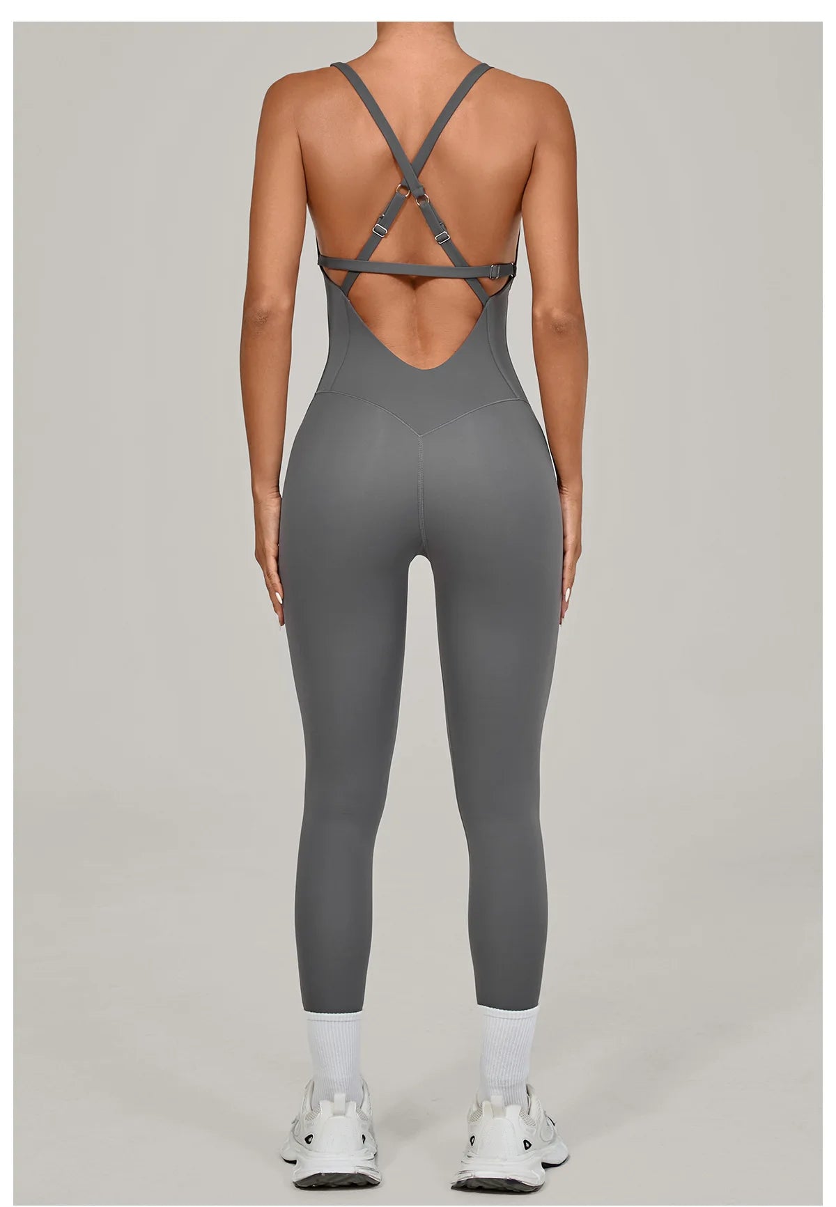 Women Adjustable Shoulder Straps Yoga Jumpsuit Dance-Inspired Backless Bodysuit Woman Tight-Fitting Workout Fitness One-Piece