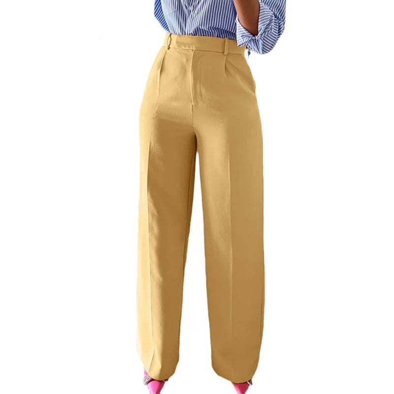 Wide Leg Straight Dress Pants