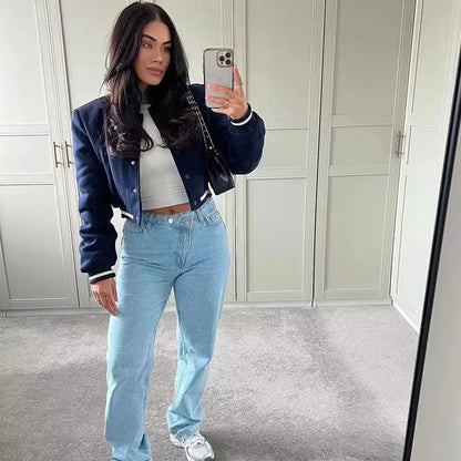 Cropped Bomber Jacket