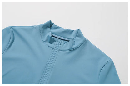 Yoga Zipper Jacket – Long Sleeve Sportswear Top, Push-Up Workout, Running & Cycling Fitness Shirt