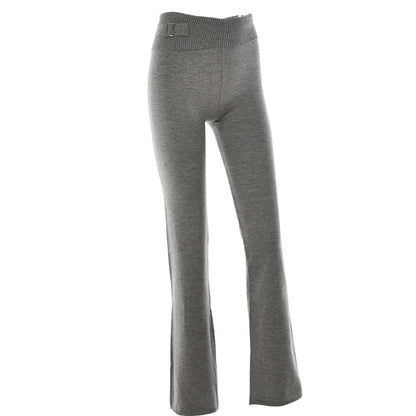 Ribbed Knit Tracksuit – Slim Hooded Crop Top & High-Waist Flare Pants (2-Piece Set)