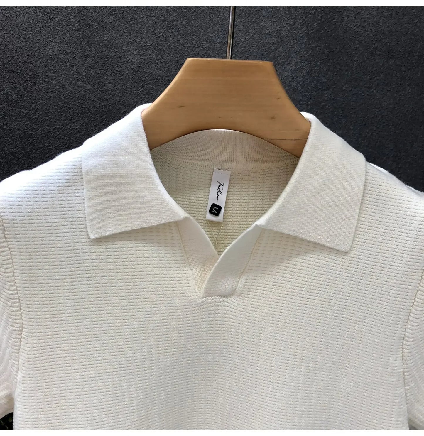 Casual Knitted Polo Shirt Men's Short Sleeve Cuban Collar T-Shirt Summer Fashion Individualistic Turn-down Collar Male Top