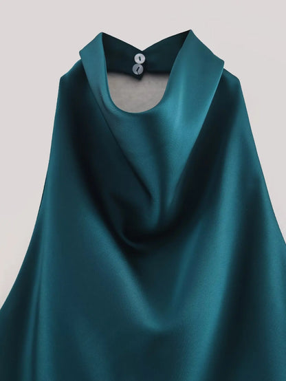 2026 Halter Tops For Women Satin Backless Short Top Female Summer Beach Top Woman off Shoulder Camisole Top Women