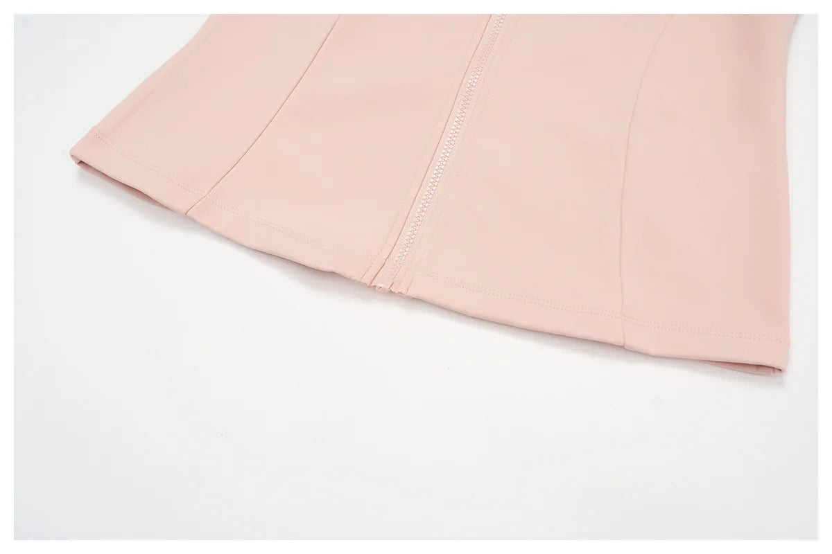 2Pcs Women's Long Sleeve Sports Jacket Zipper Gym Suit Outdoor Sportswear Yoga Workout Two-Piece Fitness Set Female Outfit