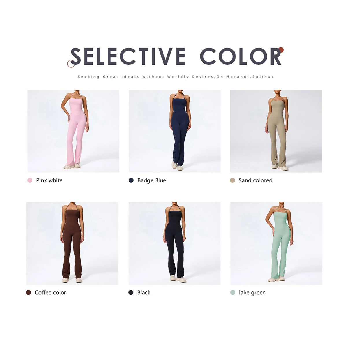 NewFall/Winter Women Sleeveless Yoga Jumpsuit Female Gym Flared Overalls Neck-hanging Backless Sportswear Sport Outfit For Woman