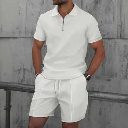 Lapel Short-Sleeved T-Shirt Shorts Casual Suit