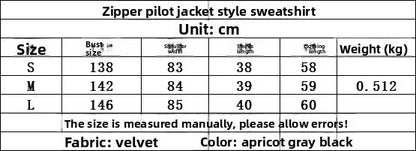Zipper Pilot Jacket Sweatshirt Style Loose High Waist Fleece Pants Cotton Streetwear Series Women's Fashion Set