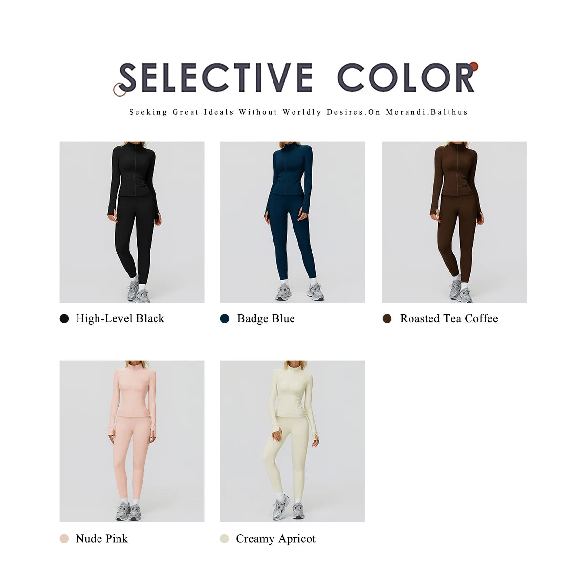 2Pcs Women's Long Sleeve Sports Jacket Zipper Gym Suit Outdoor Sportswear Yoga Workout Two-Piece Fitness Set Female Outfit