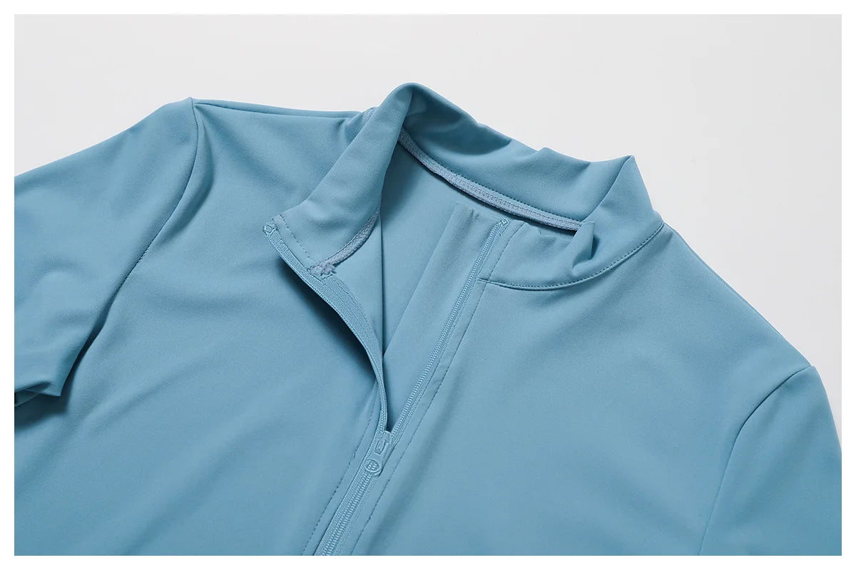 Yoga Zipper Jacket – Long Sleeve Sportswear Top, Push-Up Workout, Running & Cycling Fitness Shirt