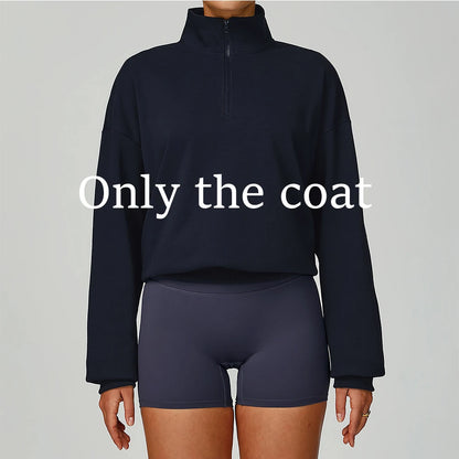 Women’s Zipper Yoga Jacket – Long Sleeve Gym Fitness Top, Running, Workout, Windproof Sportswear