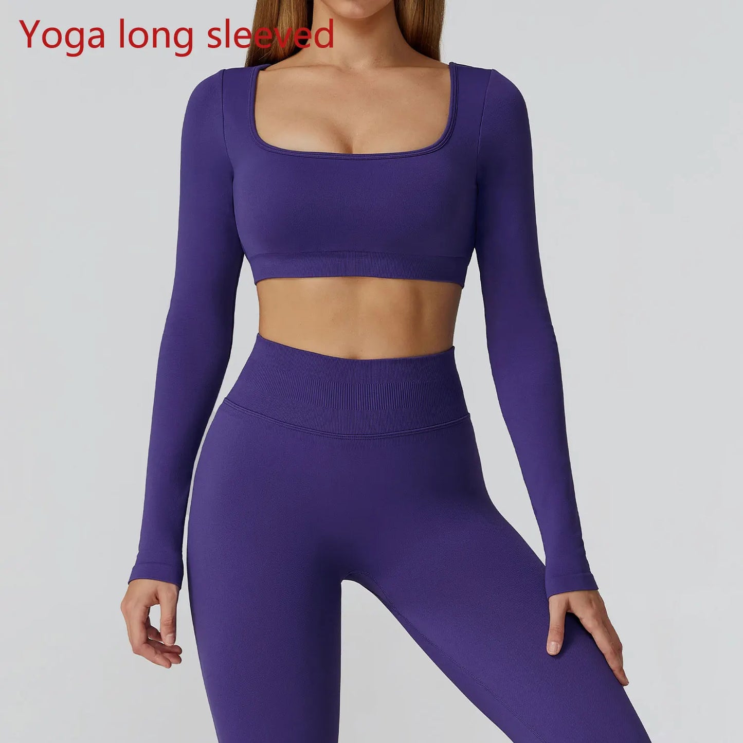 Women’s Seamless Yoga Long Sleeve Top – Running, Gym, Fitness, Workout, Stretch Sports Shirt