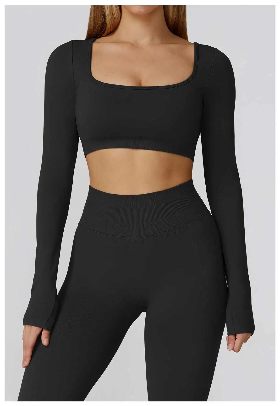 Women’s Seamless Yoga Long Sleeve Top – Running, Gym, Fitness, Workout, Stretch Sports Shirt