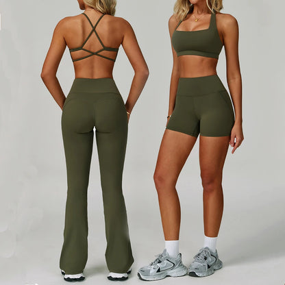 High Waist Leggings Top Yoga Set