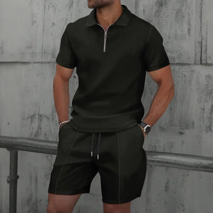 Lapel Short-Sleeved T-Shirt Shorts Casual Suit