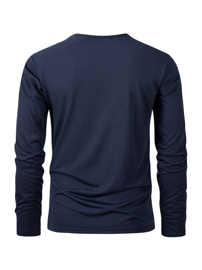 Long Sleeve Moisture Wicking T-Shirt – Casual Round Neck Sports Tee, Comfortable Versatile Top