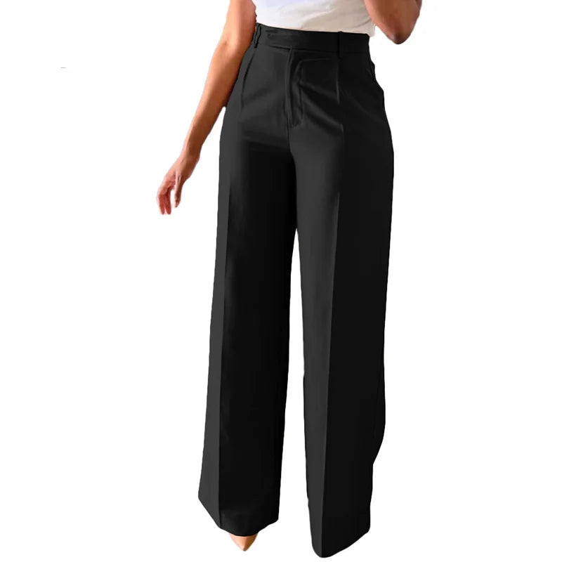 Wide Leg Straight Dress Pants