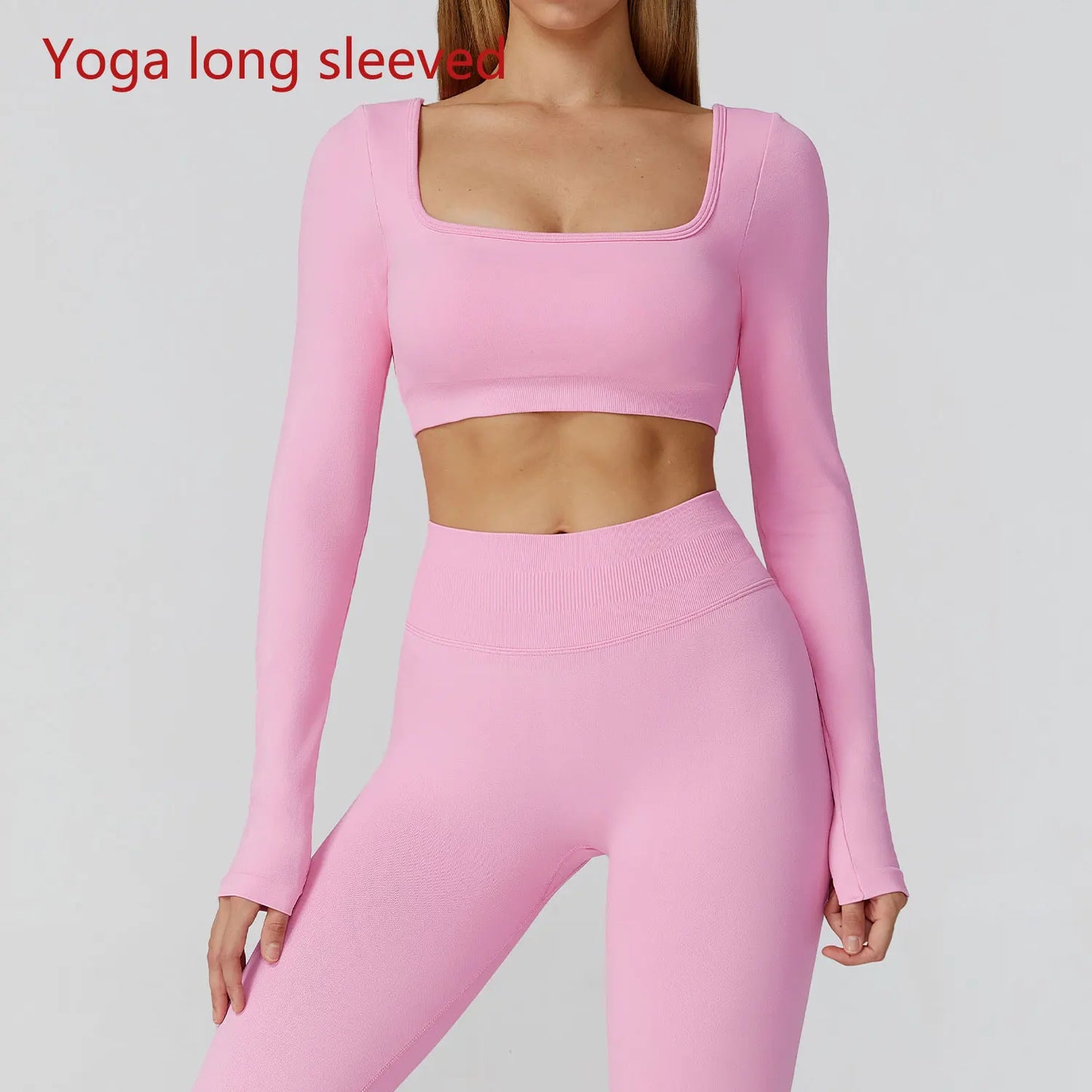 Women’s Seamless Yoga Long Sleeve Top – Running, Gym, Fitness, Workout, Stretch Sports Shirt
