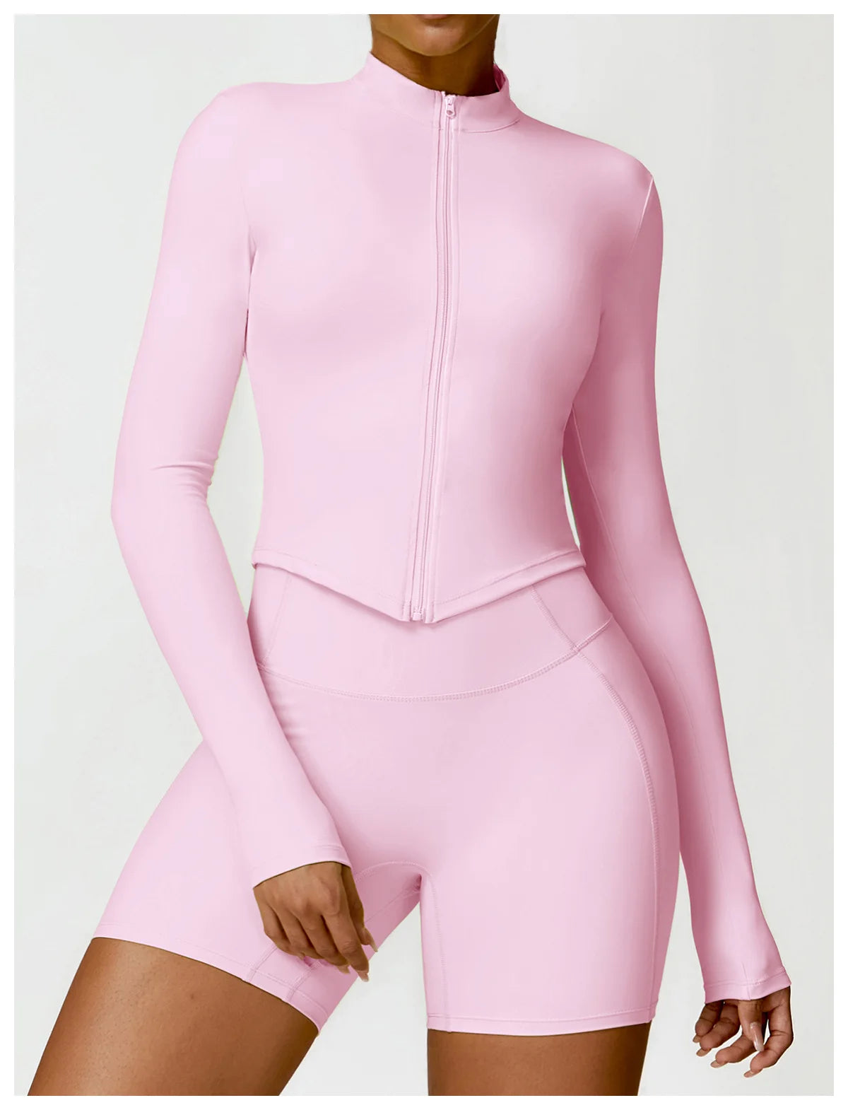 Yoga Zipper Jacket – Long Sleeve Sportswear Top, Push-Up Workout, Running & Cycling Fitness Shirt