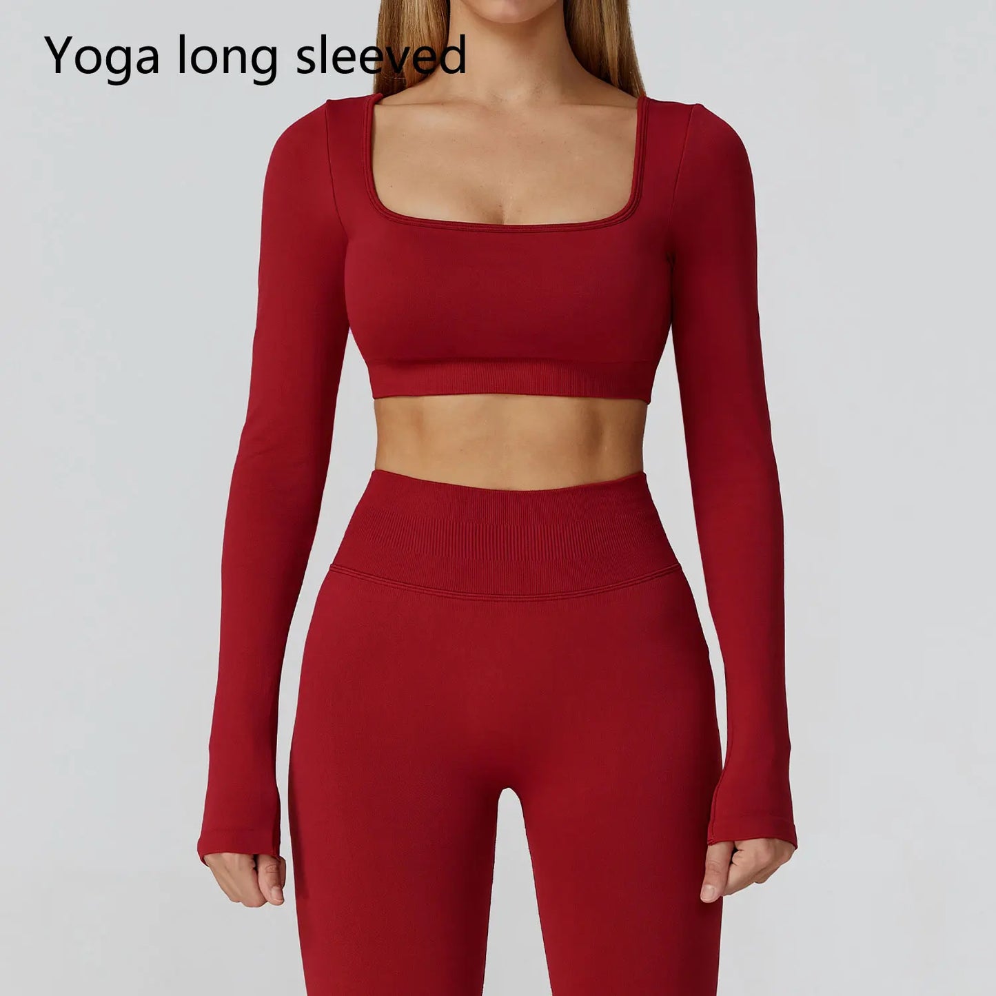 Women’s Seamless Yoga Long Sleeve Top – Running, Gym, Fitness, Workout, Stretch Sports Shirt