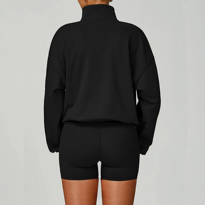 Women’s Zipper Yoga Jacket – Long Sleeve Gym Fitness Top, Running, Workout, Windproof Sportswear