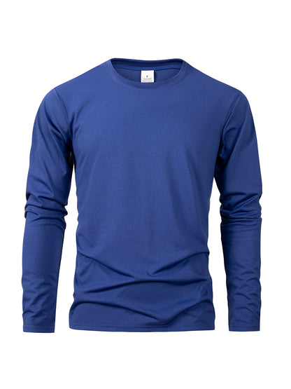 Long Sleeve Moisture Wicking T-Shirt – Casual Round Neck Sports Tee, Comfortable Versatile Top