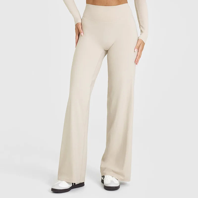 Wide-Leg Yoga Pants – Straight-Leg Fitness Trousers, Breathable, High-Waist, Hip-Lifting Workout Pants