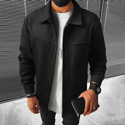 Lapel Button-Down Warm Brushed Jacket