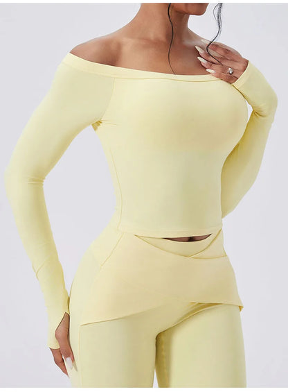 Cloud Hide Woman New Yoga Suit Gym Fitness Set Long Sleeve Sports Tracksuit Top Leggings Workout Pilates Outfits Running Clothes