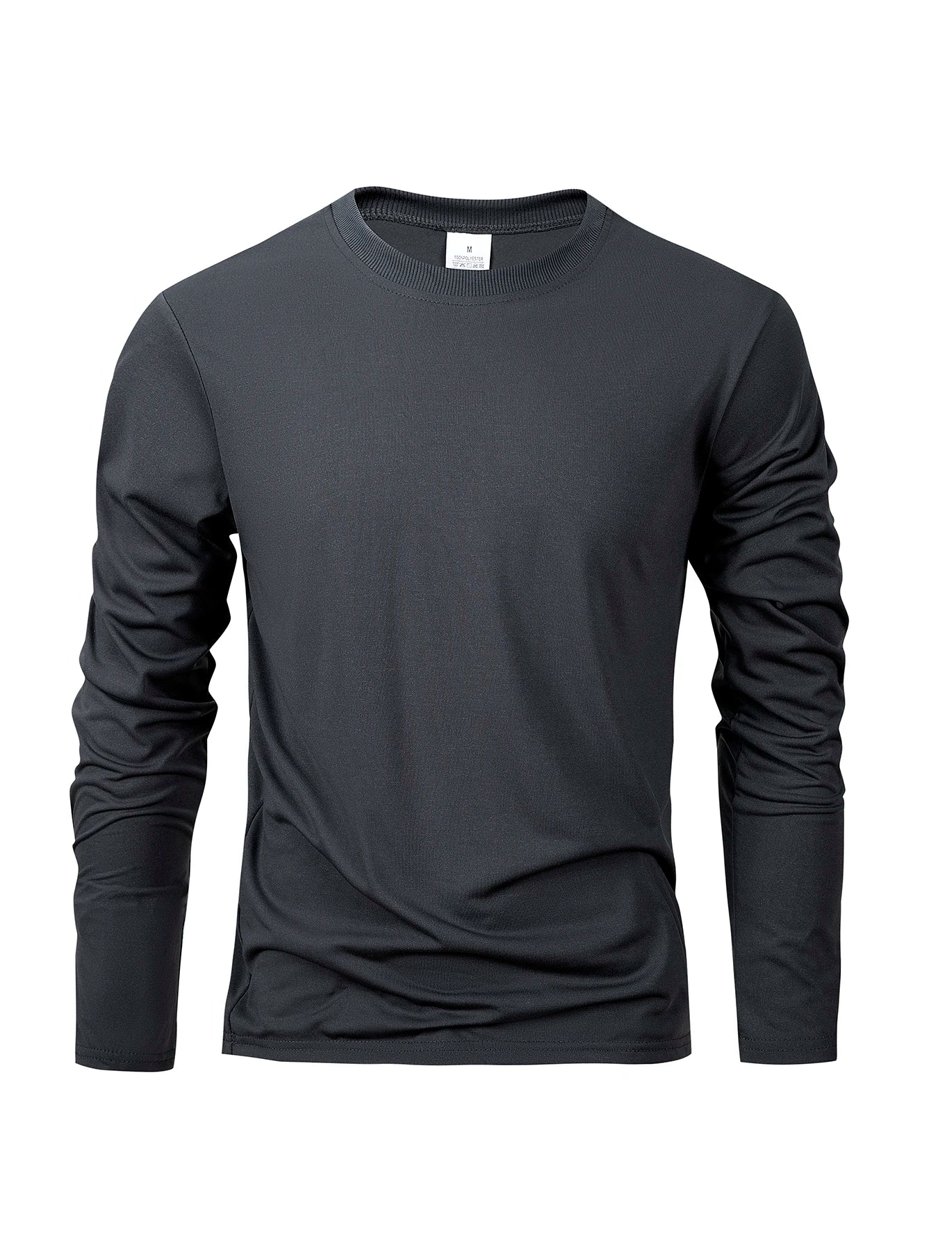 Long Sleeve Moisture Wicking T-Shirt – Casual Round Neck Sports Tee, Comfortable Versatile Top