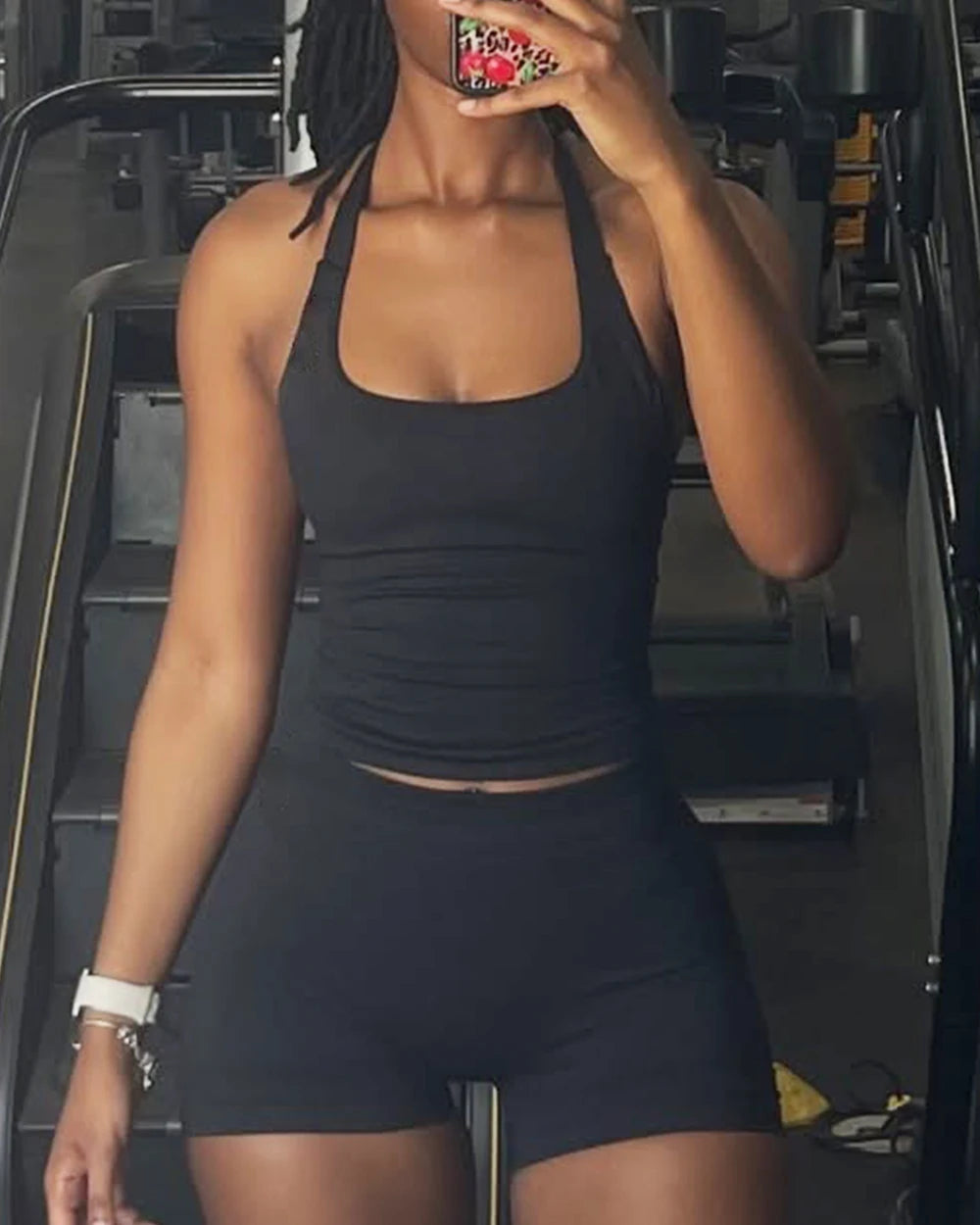 Halter Top, Workout Tank Top – Padded Sports Bra, Backless Yoga Crop Top, Seamless Gym Halter Fitness Vest