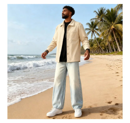 Lapel Button-Down Warm Brushed Jacket