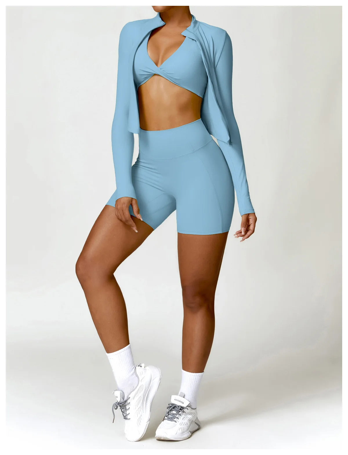 Yoga Zipper Jacket – Long Sleeve Sportswear Top, Push-Up Workout, Running & Cycling Fitness Shirt