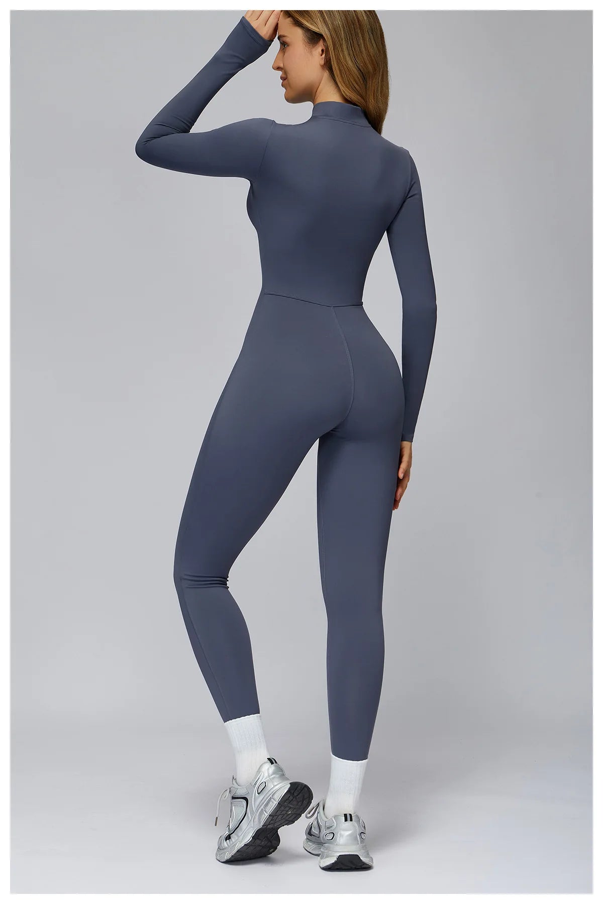 Women's Autumn/Winter Fitness Jumpsuit Tight-Fitting Fleece-Lined Yoga Jumpsuit Outdoor Thermal Jumpsuit Running & Fitness Wear