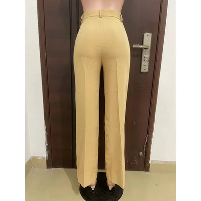 Wide Leg Straight Dress Pants