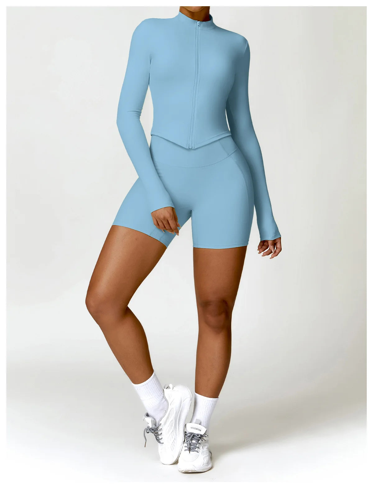 Yoga Zipper Jacket – Long Sleeve Sportswear Top, Push-Up Workout, Running & Cycling Fitness Shirt