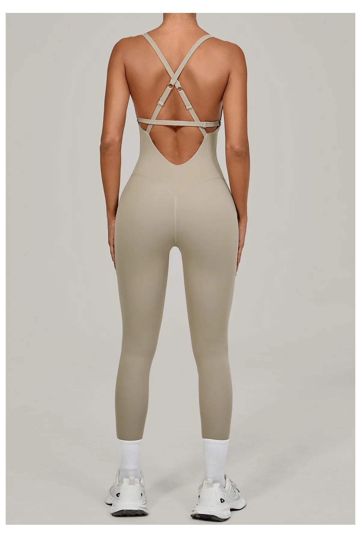 Women Adjustable Shoulder Straps Yoga Jumpsuit Dance-Inspired Backless Bodysuit Woman Tight-Fitting Workout Fitness One-Piece
