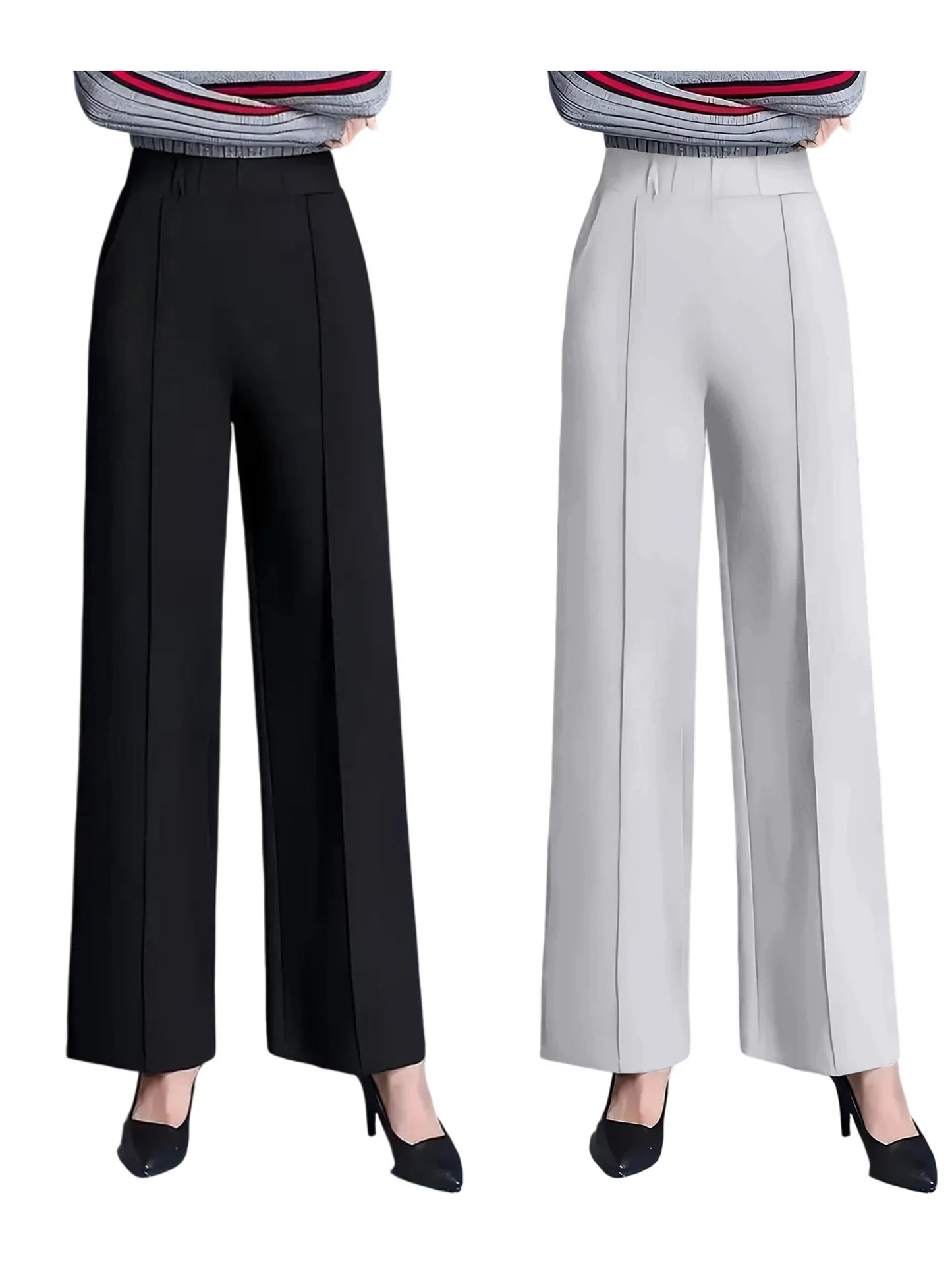 High Waist Straight Leg Pant with Pockets